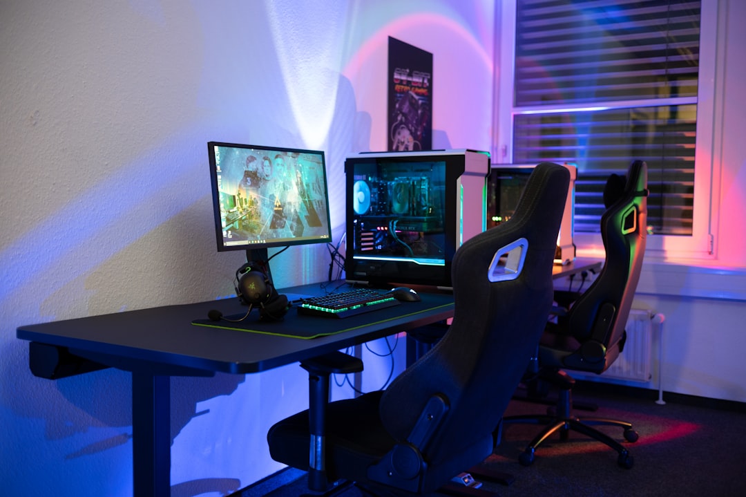 A professional gaming area with multiple high-quality stations showing how gaming environments connect to real tech skills for student portfolios.
