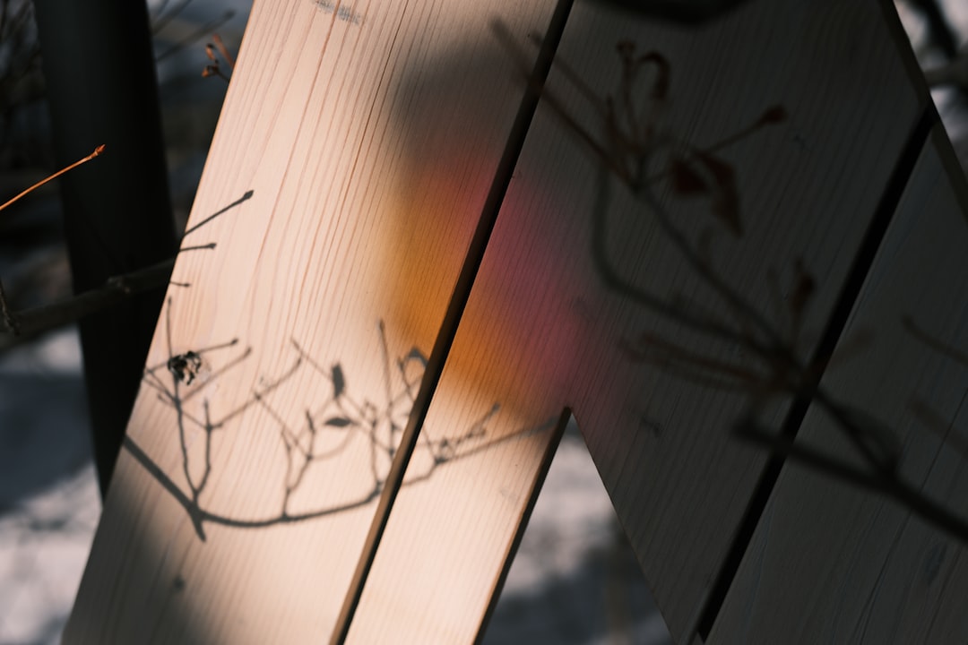 Abstract shadows of branches on wooden planks, mathematical patterns in nature